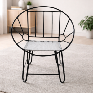 Metal Frame Chair with Woven Seat |